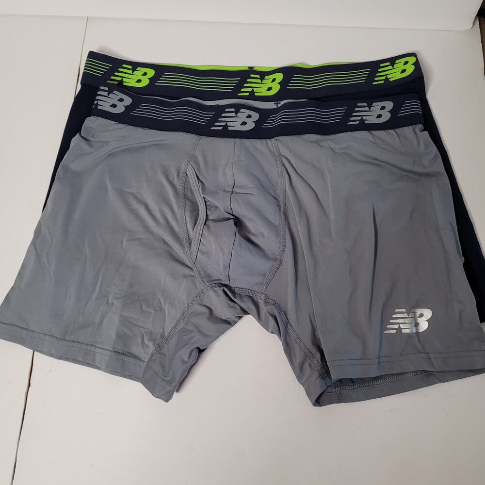 New Balance Men's XL Boxers - Blue & Gray 2-Pair Pack